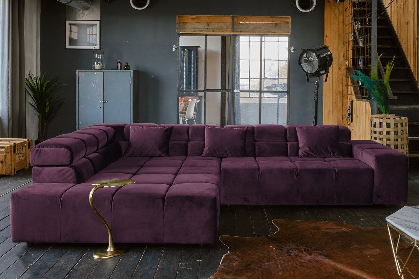 KAWOLA Ecksofa NEVADA, Sofa Velvet, versch. Ausführungen und versch. Farben von KAWOLA