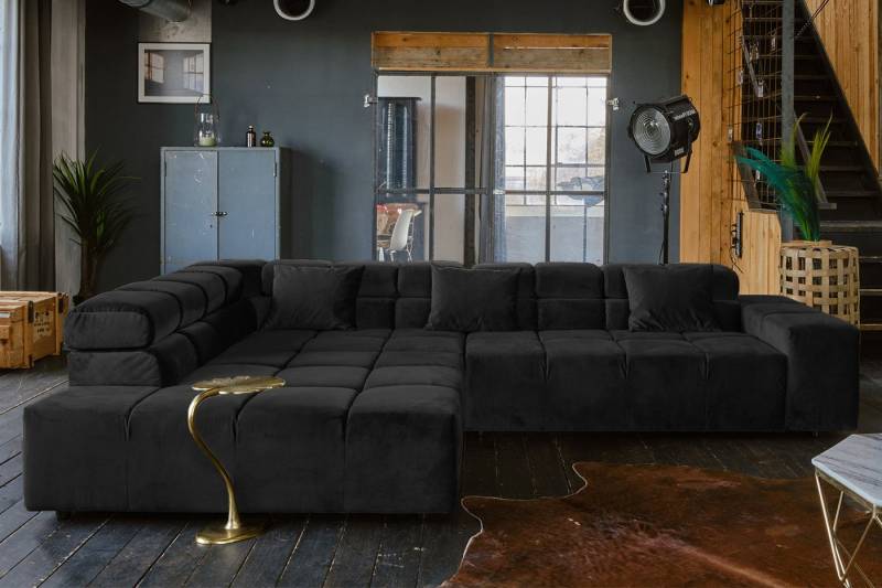 KAWOLA Ecksofa NEVADA, Couch L-Form rechts oder links, mit oder ohne Sitzvorzug Velvet von KAWOLA