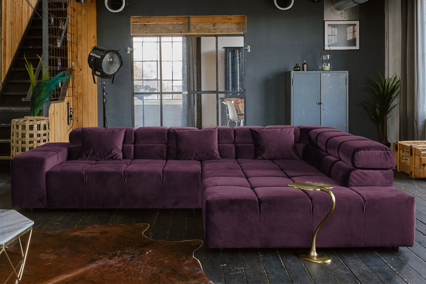 KAWOLA Ecksofa NEVADA, Sofa Velvet, versch. Ausführungen und versch. Farben von KAWOLA