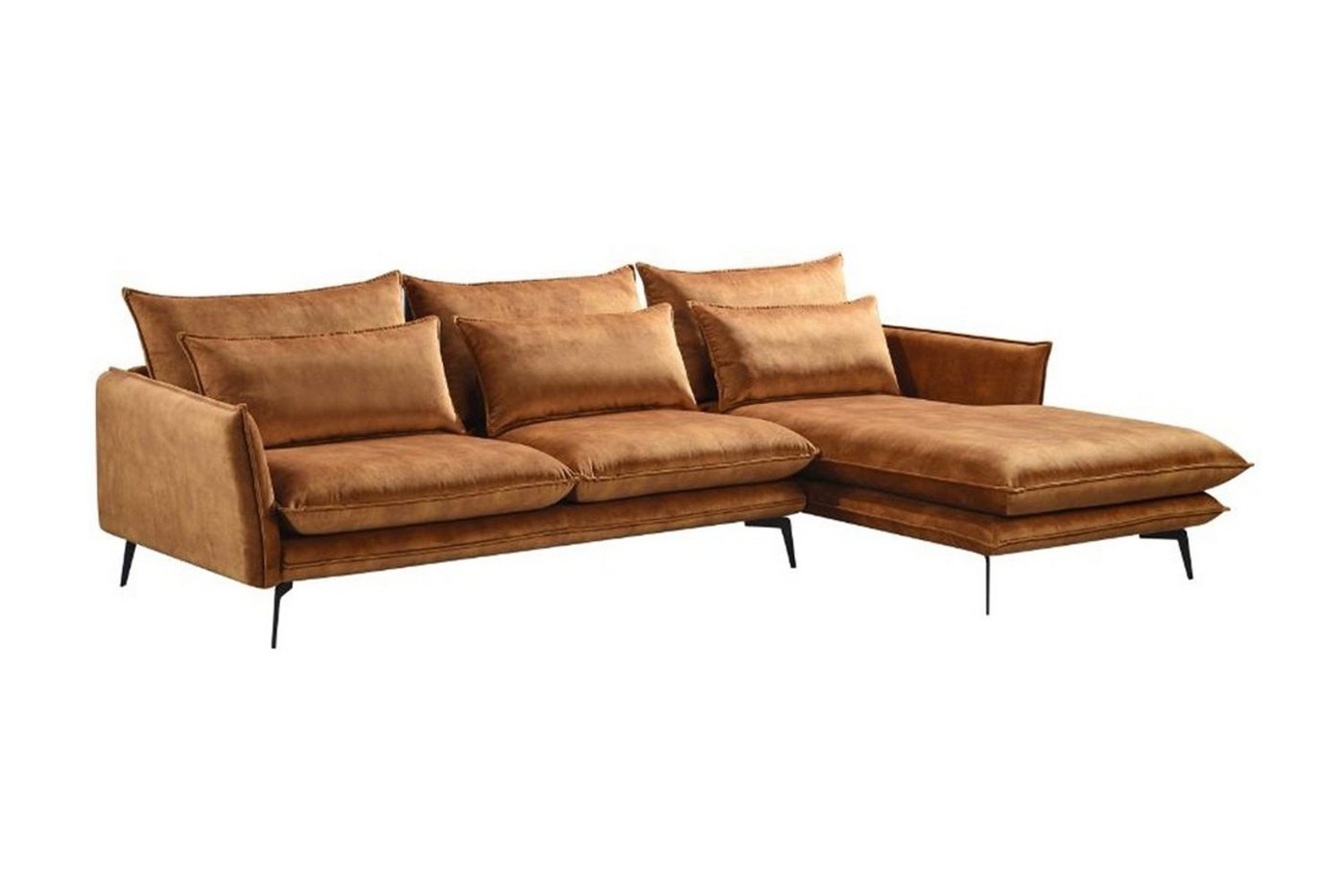 KAWOLA Ecksofa SKYE, Sofa Velvet, Recamiere rechts od. links, versch. Farben von KAWOLA