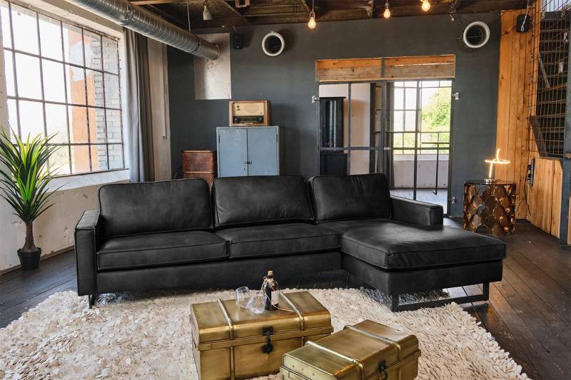 KAWOLA Ecksofa VILNIUS, Couch L-Form mit Longchair rechts oder links Lederfaserstoff KAWOLA Ecksofa VILNIUS, Couch L-Form mit Longchair rechts oder links Lederfaserstoff von KAWOLA