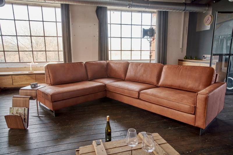 KAWOLA Ecksofa VILNIUS, Couch rechts oder links, Kunstleder mit Lederanteil, 290x217 cm von KAWOLA