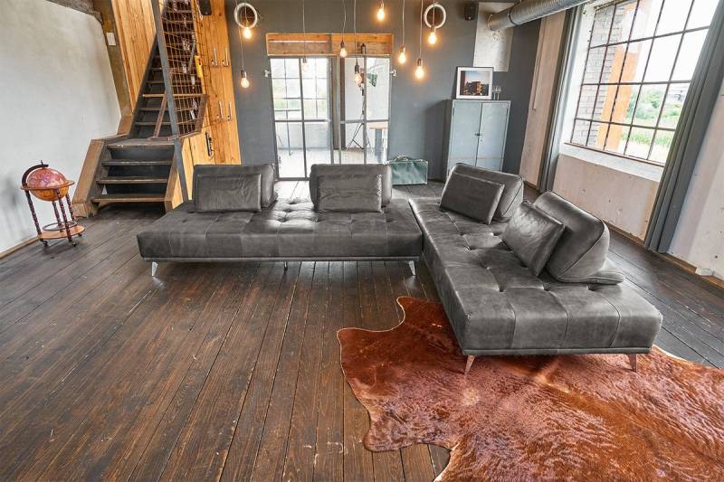 KAWOLA Ecksofa WIOLO, Couch Leder verschiedene Farben von KAWOLA