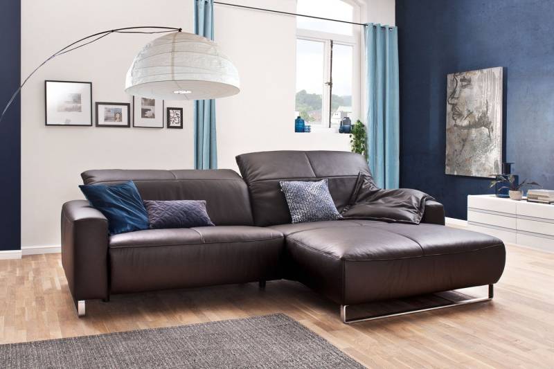 KAWOLA Ecksofa YORK, Couch L-Form rechts oder links, mit oder ohne Sitztiefenverstellung von KAWOLA