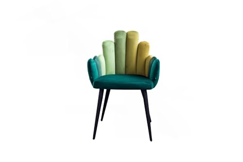 KAWOLA Esszimmerstuhl Freja - Lounge Stuhl Velvet Grün, Moderner Stuhl Design, Stuhlbeine Schwarz - Ideal für Wohnzimmer & Esszimmer von KAWOLA