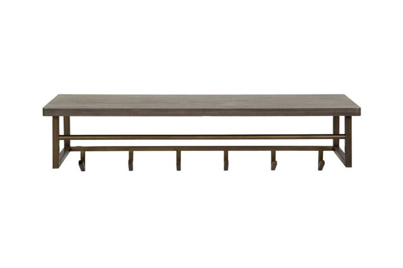 KAWOLA Wandgarderobe AUREA, Garderobe Metall Hutablage 6 Haken bronze von KAWOLA