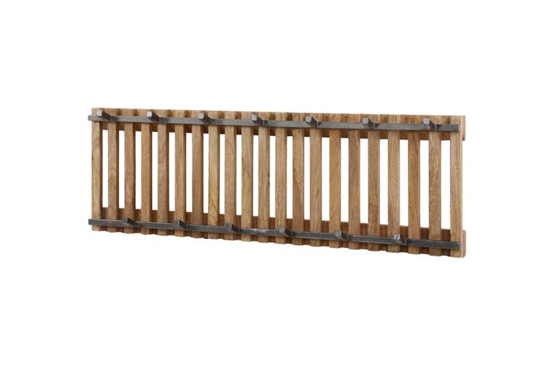 KAWOLA Wandgarderobe JACINTA, Garderobe Mangoholz Metall 13 Haken braun von KAWOLA