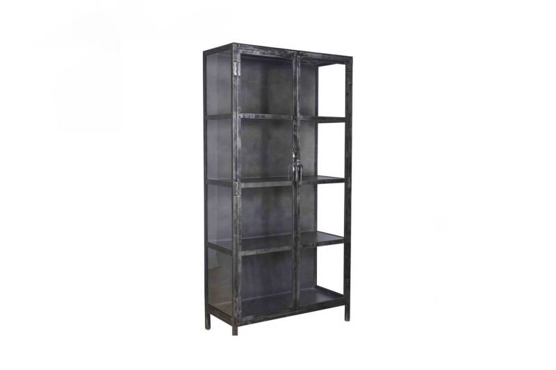 KAWOLA Highboard ARLES, Highboard Vitrine Metall schwarz 2 Türen 90x190x40 cm von KAWOLA