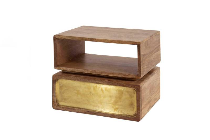 KAWOLA Nachttisch BRASY, hängend Mangoholz braun 1 Schublade von KAWOLA