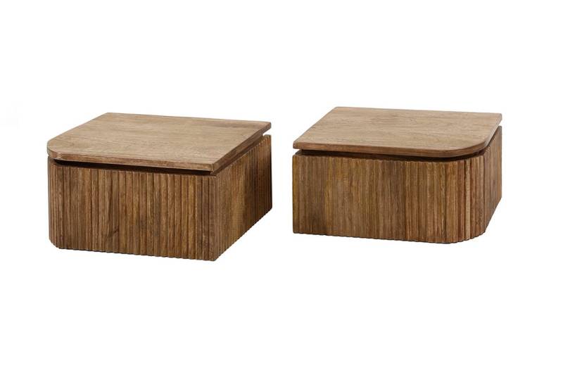 KAWOLA Nachttisch HEVE (Set, 2-St), hängend Mangoholz massiv natur 1 Schublade von KAWOLA