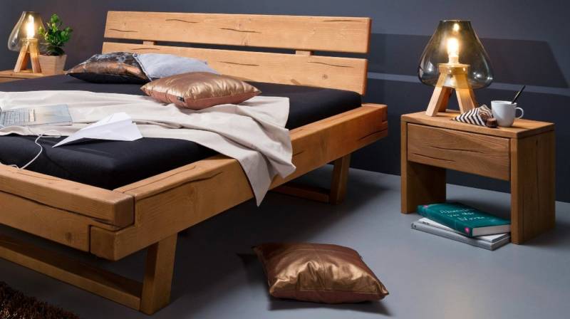 KAWOLA Nachttisch MALA, Nachttisch Kiefer eichefarbig massiv von KAWOLA