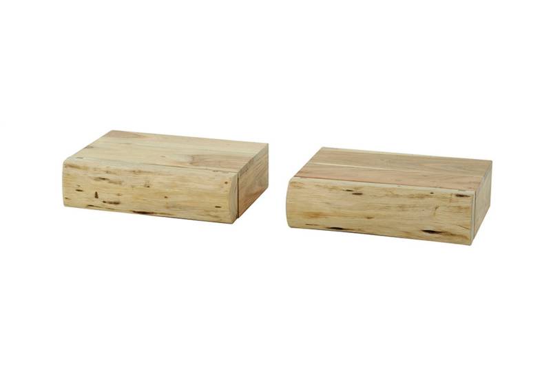 KAWOLA Nachttisch SESA (Set, 2-St), hängend Akazie massiv natur 1 Schublade von KAWOLA