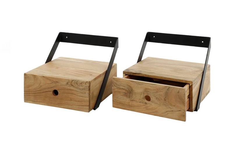 KAWOLA Nachttisch SEWU (Set, 2-St), hängend Akazie massiv natur 1 Schublade von KAWOLA