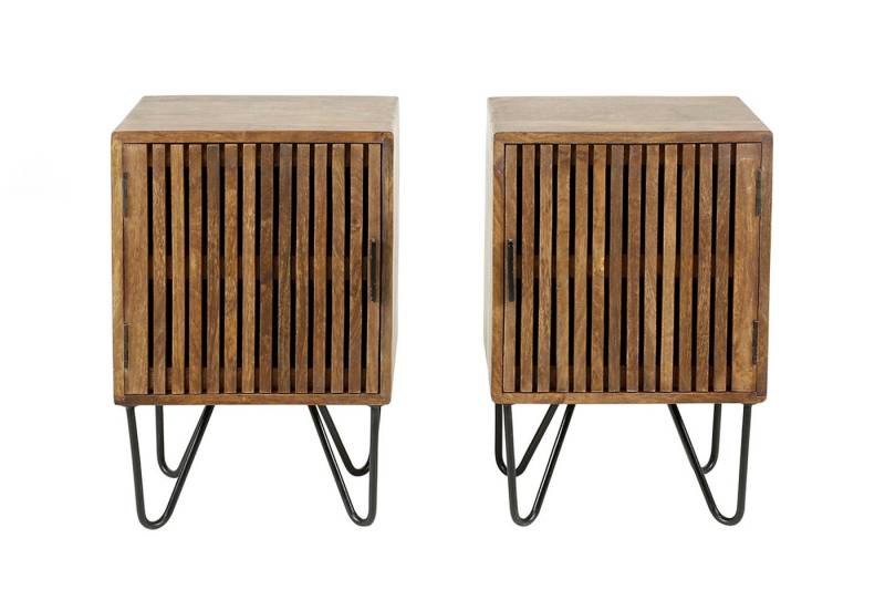KAWOLA Nachttisch SWEAK (Set, 2-St), Beistelltisch 2-tlg. Mangoholz massiv braun von KAWOLA
