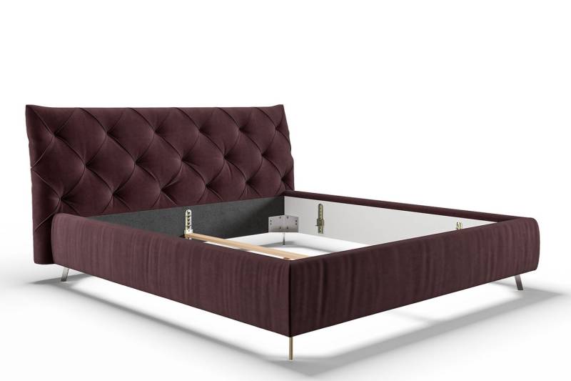 KAWOLA Polsterbett ANNY, Leder oder Velvet, verschiedene Größen und verschiedene Farben von KAWOLA