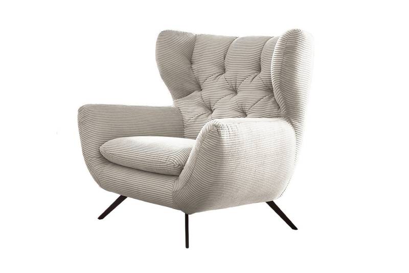KAWOLA Relaxsessel CHARME, Hochlehnsessel Cord mit oder ohne Hockerbank verschiedene Farben von KAWOLA