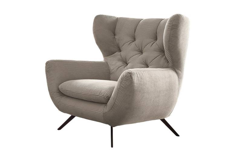 KAWOLA Relaxsessel CHARME, Hochlehnsessel Cord mit oder ohne Hockerbank verschiedene Farben von KAWOLA