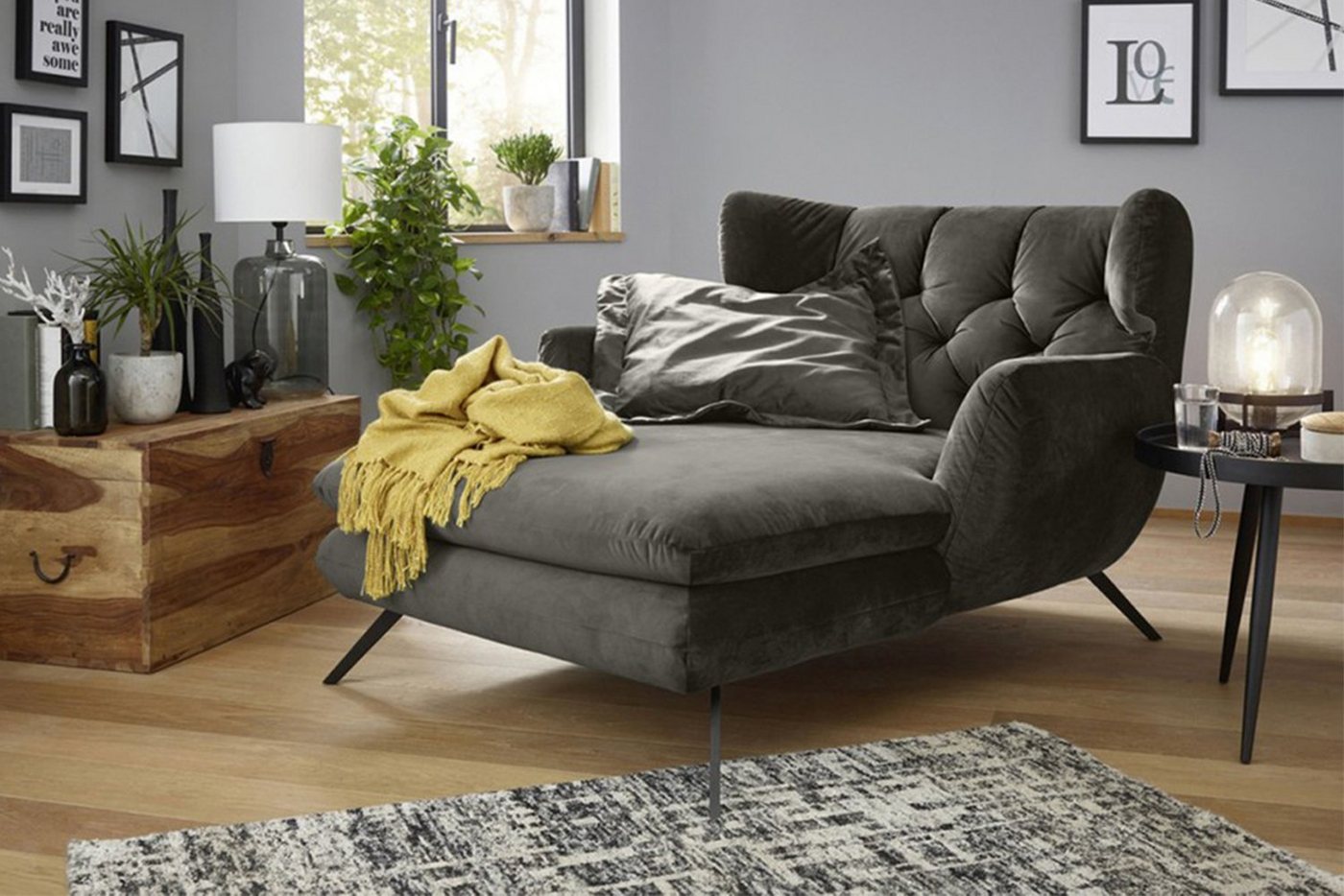 KAWOLA Relaxsessel CHARME, Longseat Sessel Megasessel Velvet versch. Farben von KAWOLA