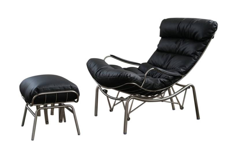 KAWOLA Relaxsessel ROWA, Sessel Leder mit Hocker verschiedene Farben von KAWOLA