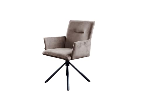 KAWOLA Samt Esszimmerstuhl Drehbar KYRA Velvet Taupe, Moderner Drehstuhl mit Armlehne, Stuhl Drehbar für Esszimmer & Wohnzimmer KAWOLA Samt Esszimmerstuhl Drehbar KYRA Velvet Taupe, Moderner Drehstuhl mit Armlehne, Stuhl Drehbar für Esszimmer & Wohnzimmer von KAWOLA