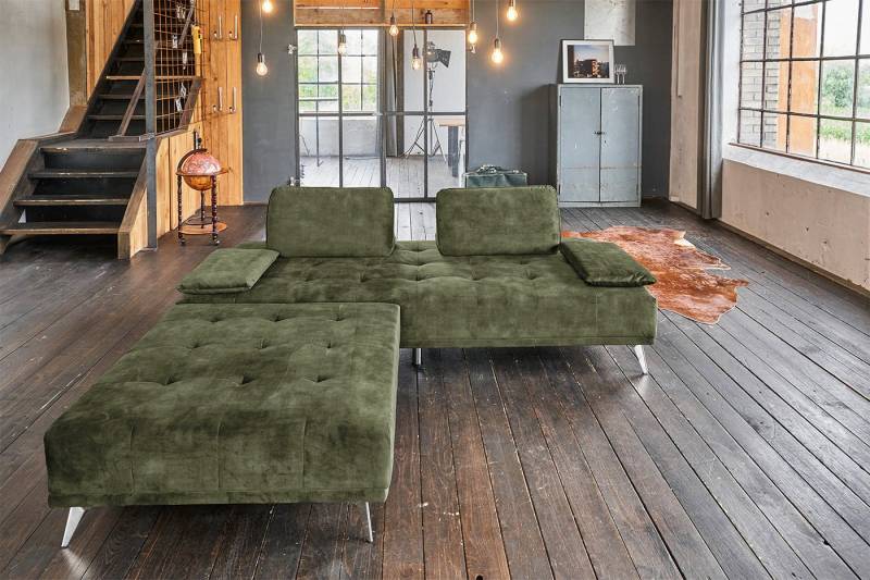 KAWOLA Schlafsofa WIOLO, Daybed Stoff, mit oder ohne Hocker, verschiedene Farben 240x110 cm von KAWOLA