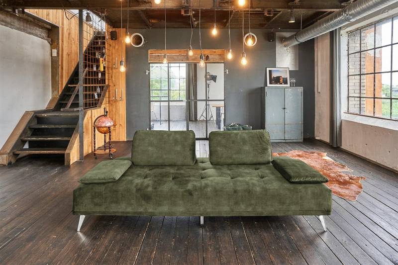 KAWOLA Schlafsofa WIOLO, Daybed Stoff, mit oder ohne Hocker, verschiedene Farben 240x110 cm von KAWOLA