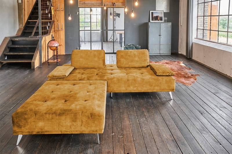 KAWOLA Schlafsofa WIOLO, Daybed Stoff, mit oder ohne Hocker, verschiedene Farben 240x110 cm von KAWOLA