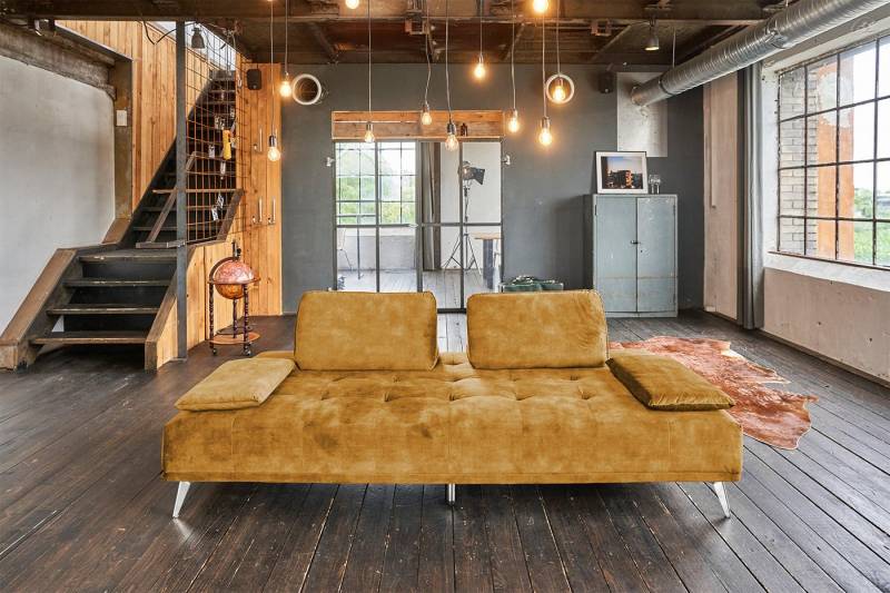KAWOLA Schlafsofa WIOLO, Daybed Stoff, mit oder ohne Hocker, verschiedene Farben 240x110 cm von KAWOLA