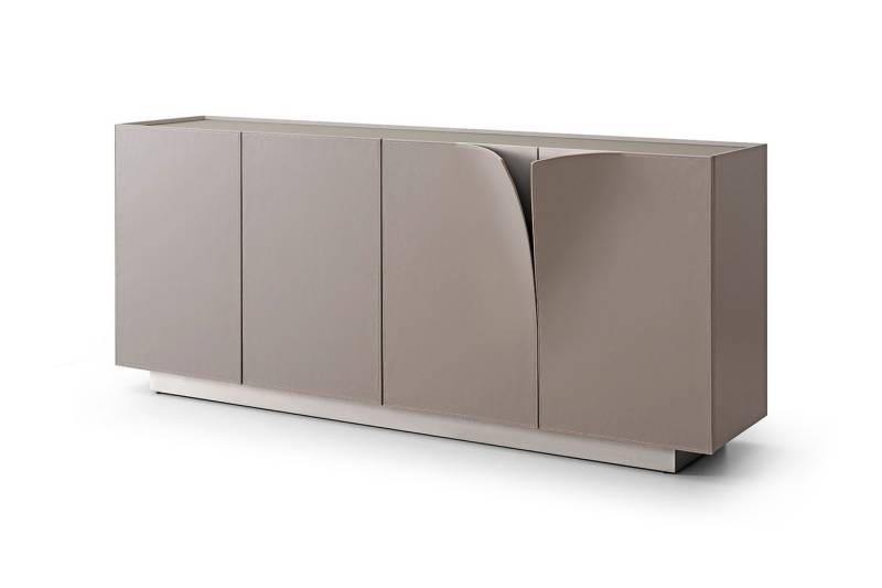 KAWOLA Sideboard EMMA, Kunstleder grau verschiedene Fußfarben von KAWOLA