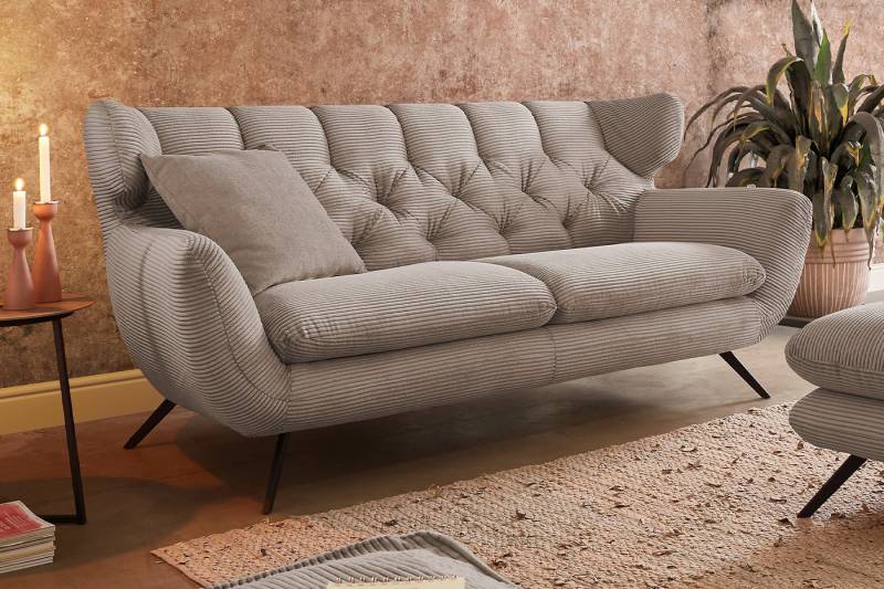 KAWOLA Sofa CHARME, Couch 2-Sitzer oder 2,5-Sitzer, Velvet oder Cord, verschiedene Farben von KAWOLA