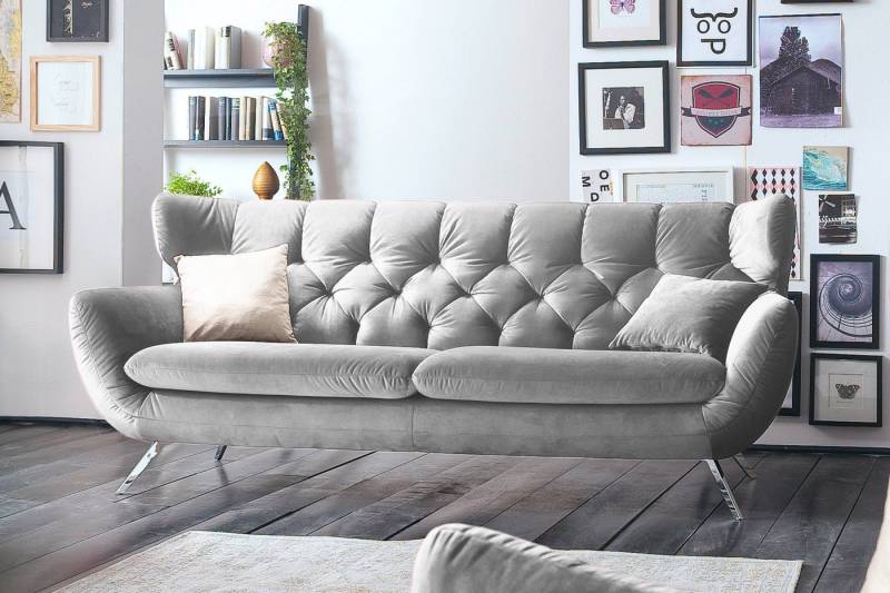 KAWOLA Sofa CHARME, Couch 2-Sitzer oder 2,5-Sitzer, Velvet oder Cord, verschiedene Farben von KAWOLA