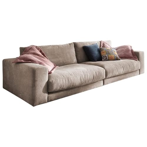 KAWOLA - 3-Sitzer Sofa Madeline - Modernes Design, XXL Couch Big Sofa, Komfortables Relaxsofa - Taupe, Polyester von KAWOLA