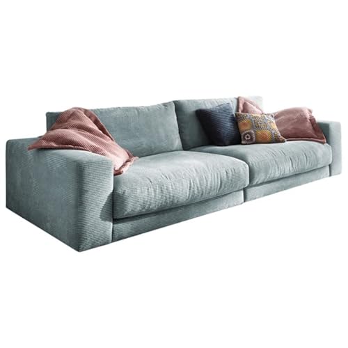 KAWOLA Sofa Cordsofa 3 Sitzer Madeline Couch Gepolstert Relaxsofa hellblau 290x85x127 (BxHxT) von KAWOLA
