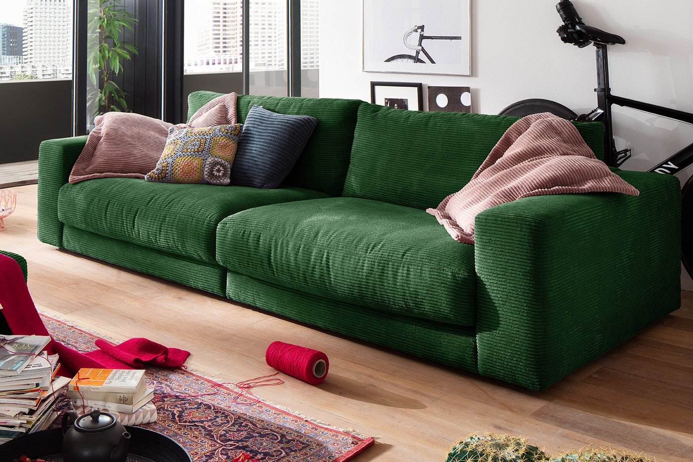 KAWOLA Sofa MADELINE, Cord 2-Sitzer od. 3-Sitzer versch. Farben von KAWOLA