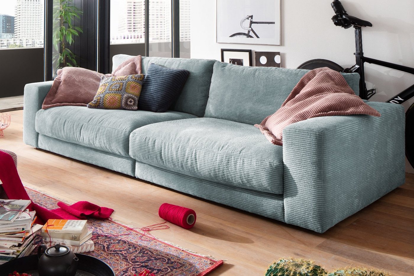 KAWOLA Sofa MADELINE, Cord 2-Sitzer od. 3-Sitzer versch. Farben von KAWOLA