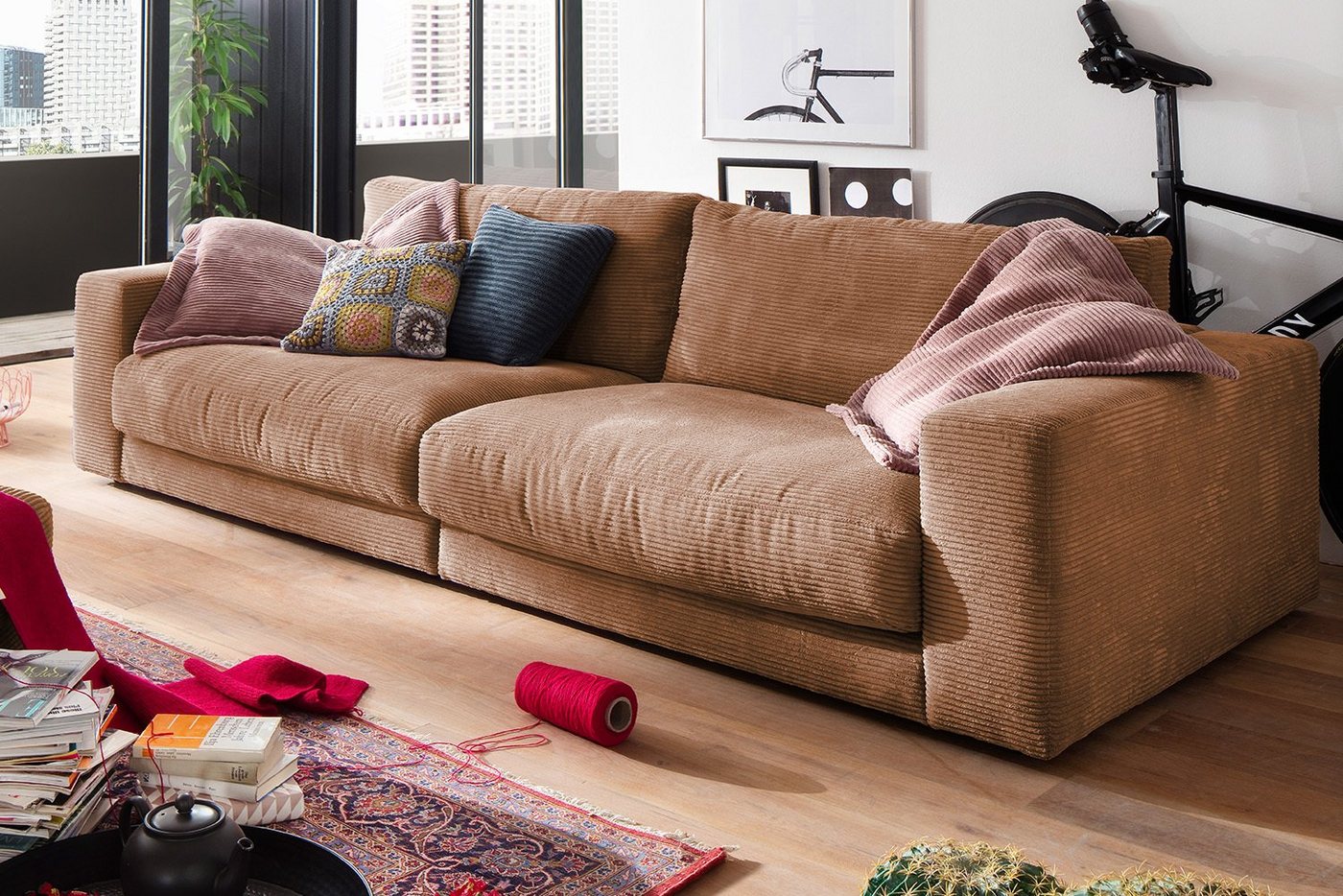 KAWOLA Sofa MADELINE, Cord 2-Sitzer od. 3-Sitzer versch. Farben von KAWOLA