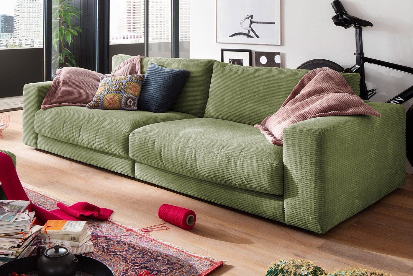 KAWOLA Sofa MADELINE, Cord 2-Sitzer od. 3-Sitzer versch. Farben von KAWOLA