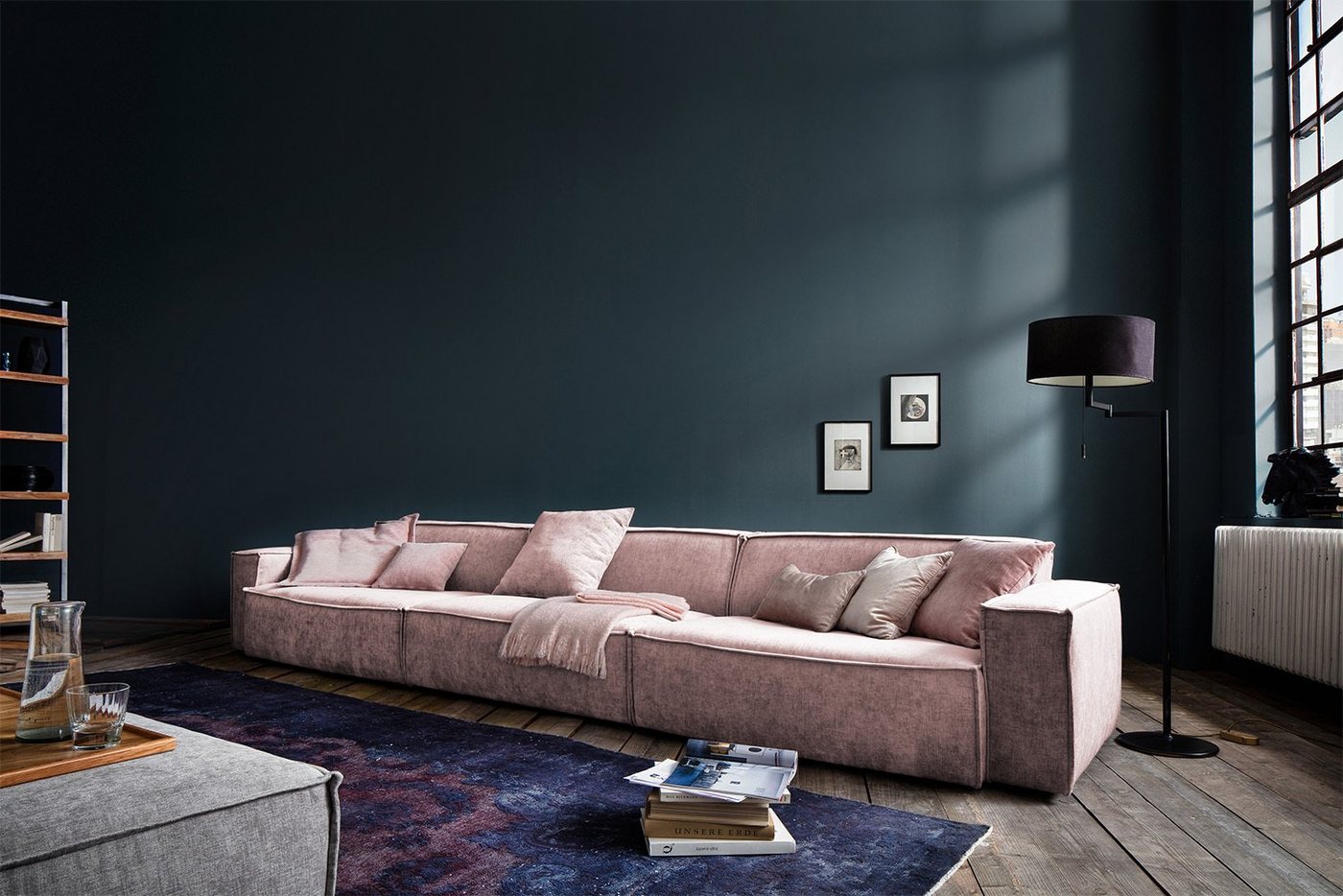 KAWOLA Sofa SAMU, Riesensofa Stoff verschiedene Farben von KAWOLA