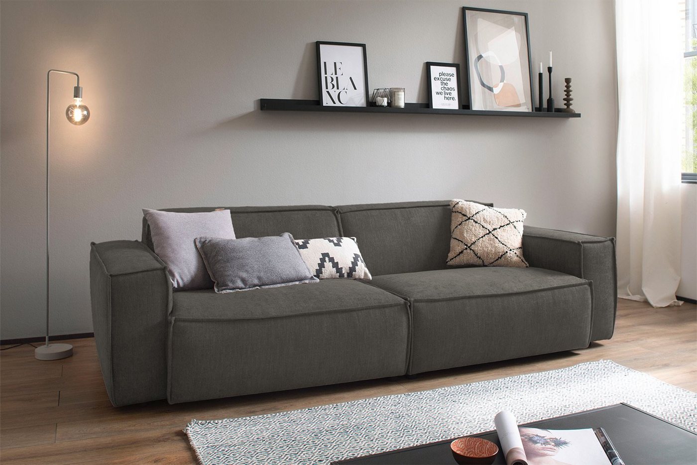 KAWOLA Sofa SAMU, Stoff 2-Sitzer od. 3-Sitzer versch. Farben von KAWOLA