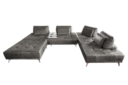 KAWOLA Ecksofa Leder Wohnlandschaft Sofa Wohnzimmer, Velvet Sofa, Ecksofa Samt Groß, Couchgarnitur von KAWOLA