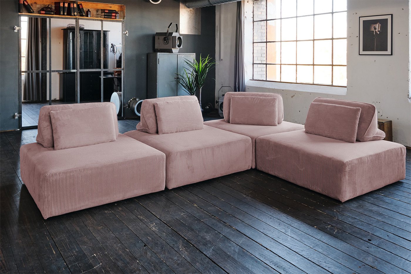 KAWOLA Sofa WIOLO SOFT, Modulsofa Cord, versch. Ausführungen und versch. Farben von KAWOLA