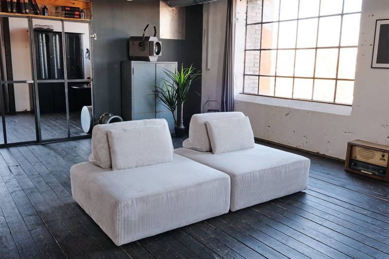 KAWOLA Sofa WIOLO SOFT Cord Sofa - Modular - Komfortabel & Flexibel - Wohnzimmer, Modulsofa mit Cordbezug. Abziehbar & vielseitig. 2 Module. von KAWOLA
