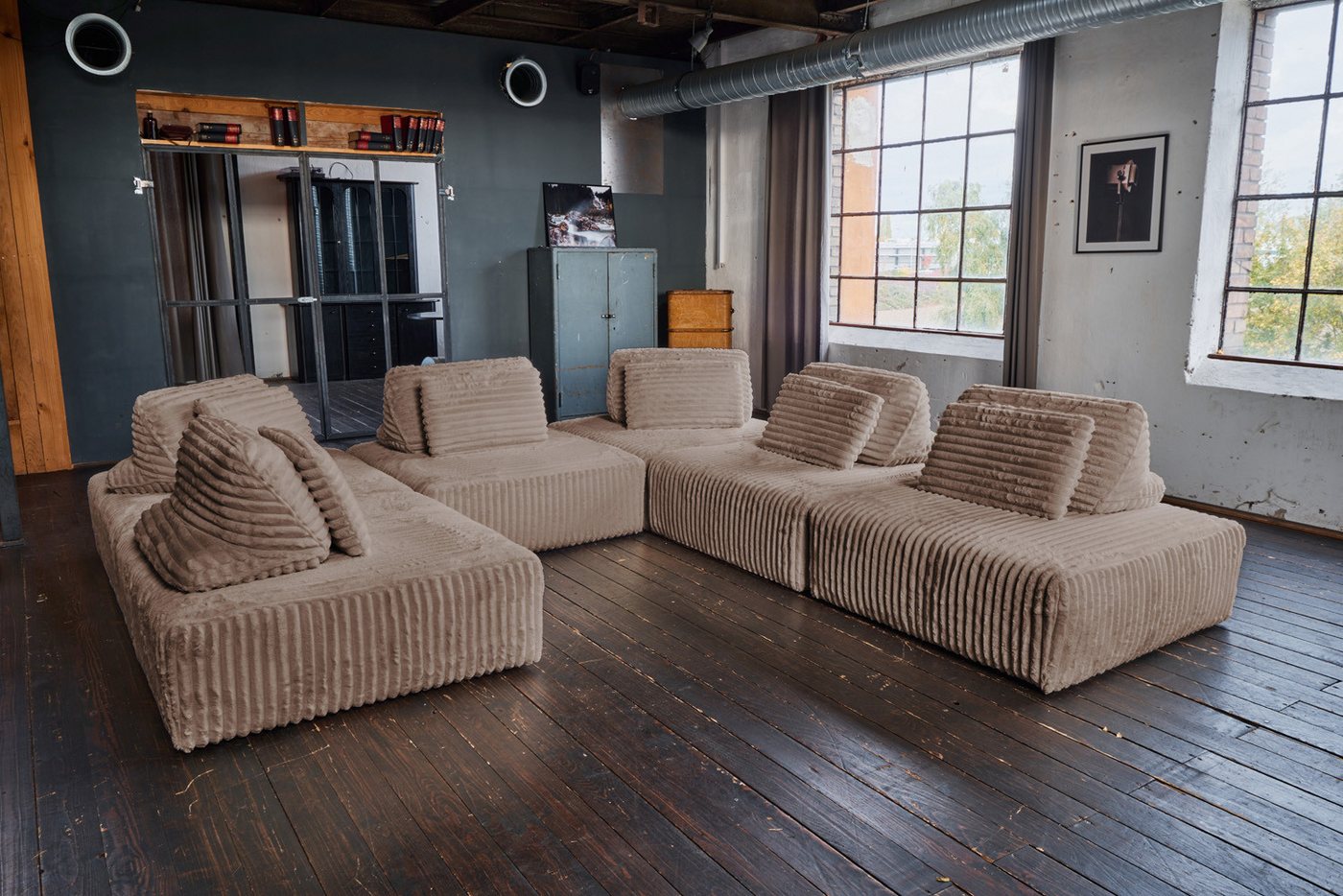 KAWOLA Sofa WIOLO SOFT Cord Sofa - Modular - Komfortabel & Flexibel - Wohnzimmer, Modulsofa. Weicher Breitcord. Abziehbar & vielseitig. 6 Module. von KAWOLA