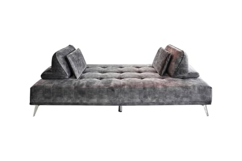 KAWOLA Sofa WIOLO Schlafsofa Daybed Velvet anthrazit von KAWOLA