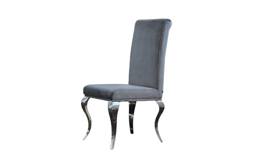 KAWOLA Stuhl LEIA Esszimmerstuhl Barock Velvet grau von KAWOLA