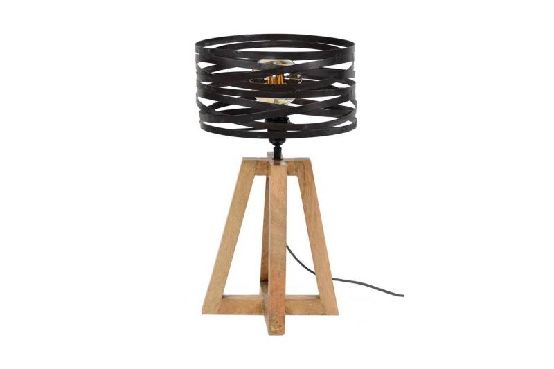 KAWOLA Tischleuchte DALIAN, Tischlampe Holz schwarz von KAWOLA