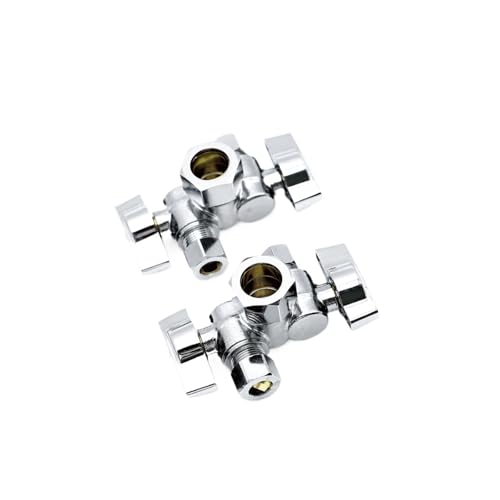 3/8" Comp. OD * 5/8" Comp. OD * 1/4" Comp. OD 1/4 Turn Dual Handle Compression Stop Valve; 2Pcs/Case; 80406 von KAWZLOSBK