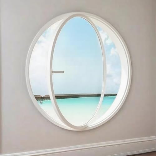 KAXLDHH 360° Drehbares Rundfenster, Drehflügelfenster Drehflügel, Ersatz-Lüftungsfenster Aus Transparentem Glas Mit Griff Für Bad, Wohnzimmer, Küche(Wit,70cm/27.5in) von KAXLDHH