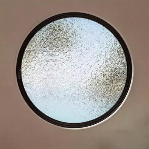 KAXLDHH 360° Drehbares Rundfenster, Schwingfenster Aus Gehärtetem Glas, Bullauge Mit Aluminiumrahmen, Drehflügelfenster, Lüftungsfenster Für Bad, Wohnzimmer, Küche(Water Ripple Black,40cm/15.8in) von KAXLDHH