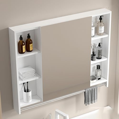 KAXLDHH Badezimmerschrank Spiegel, Badezimmerspiegel Mit Stauraum, Spiegelschrank Badezimmer Schrank Mit Stauraum, Badezimmerschränke Aus Massivholz(75cm) von KAXLDHH